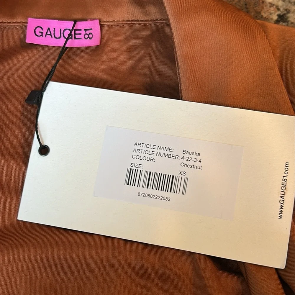 Gauge81 Chestnut Brown Bauska Draped Bodysuit Size XS - Picture 7 of 10